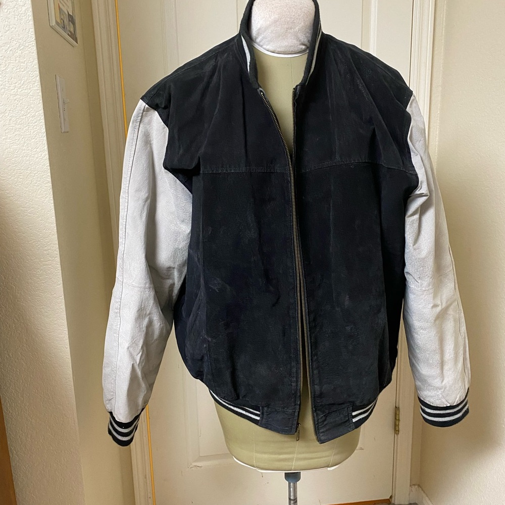 Black and Gray Leather Men's Jacket
